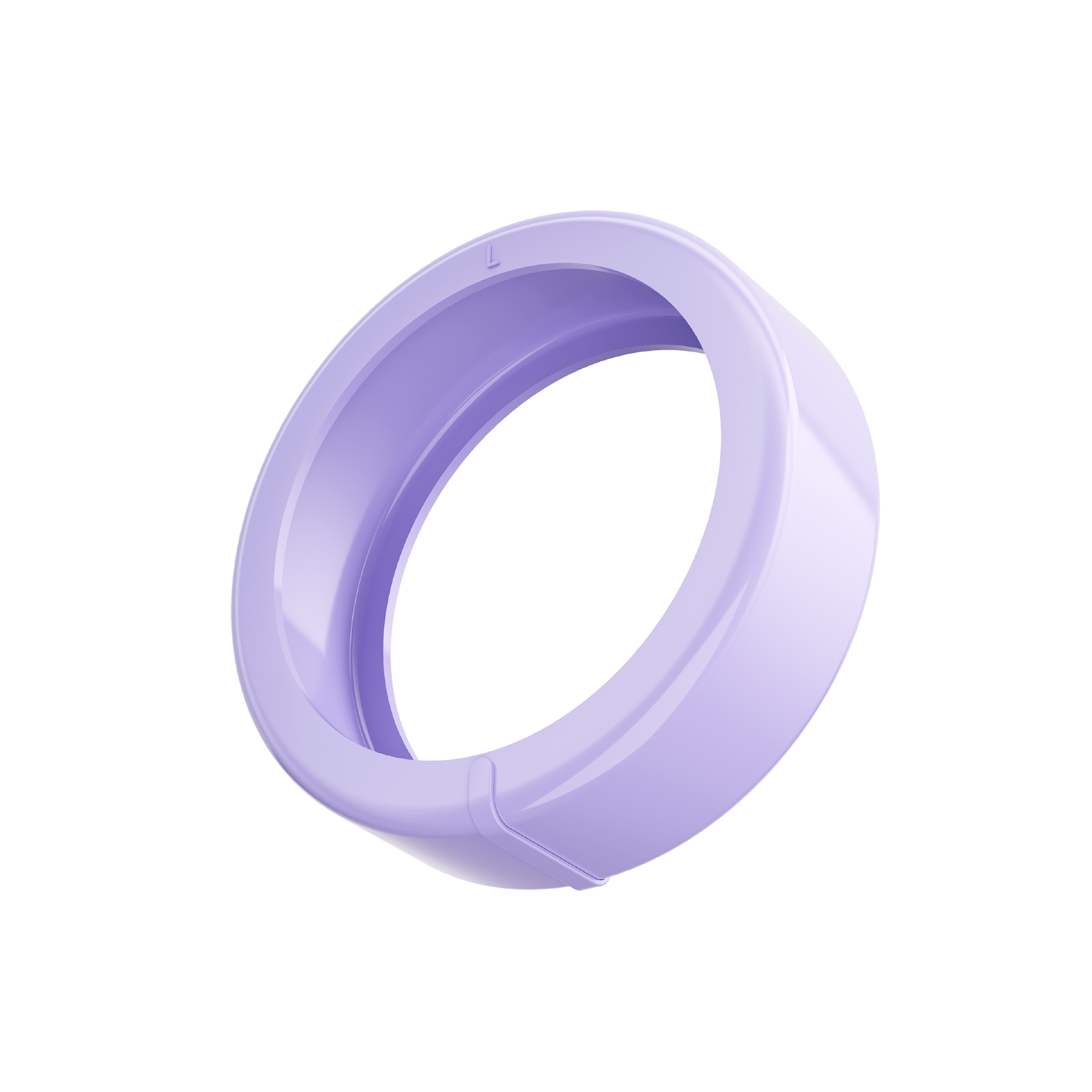 Light purple medical silicone ring protector. Hypoallergenic, lightweight for sleep monitoring. Features a sleek design.