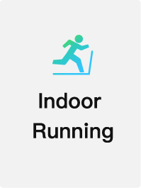 Indoor running activity tracking icon, illustrating treadmill workout metrics and performance.