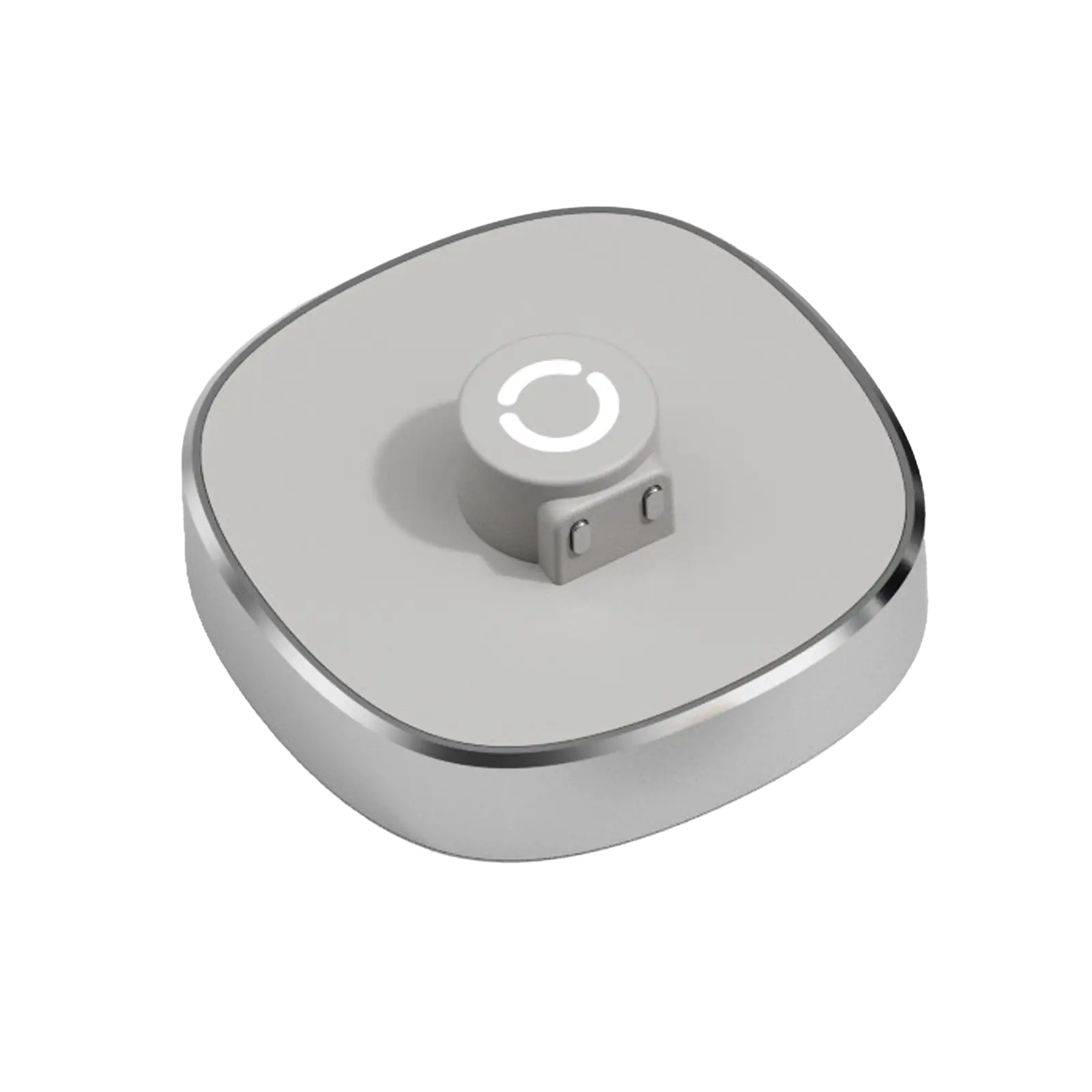 Smart ring charging dock, with white light showing charging status and magnetic charging.